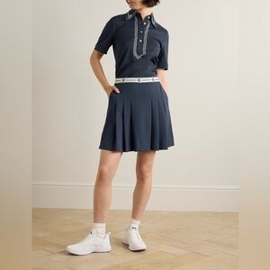 Tory Burch Jacquard-Trimmed Twill Golf Skirt 0